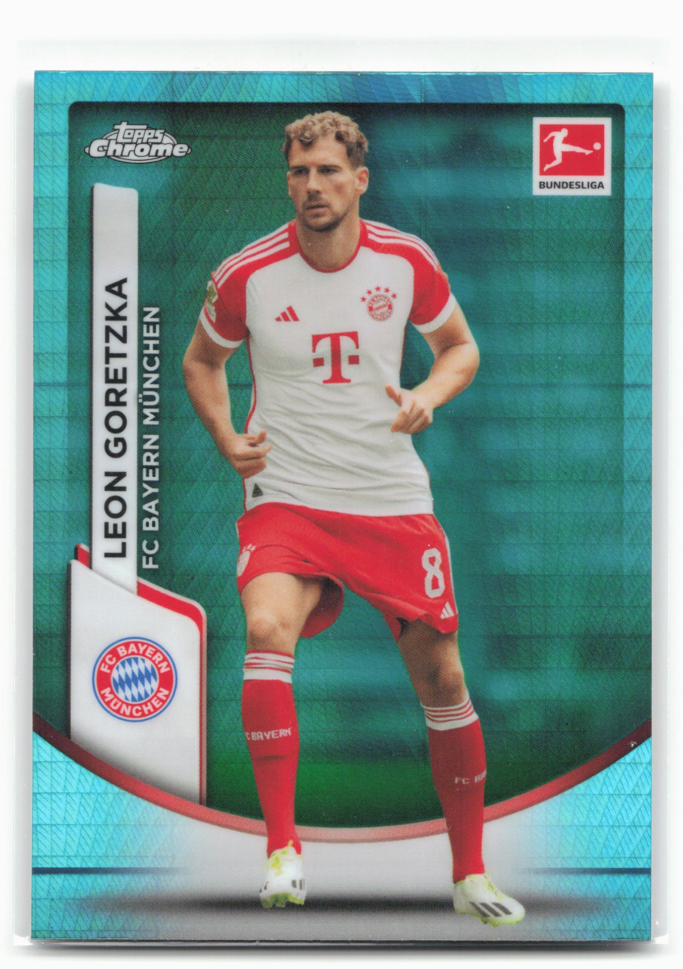2023-24 Topps Chrome Bundesliga #81 Leon Goretzka Aqua Prism Refractor