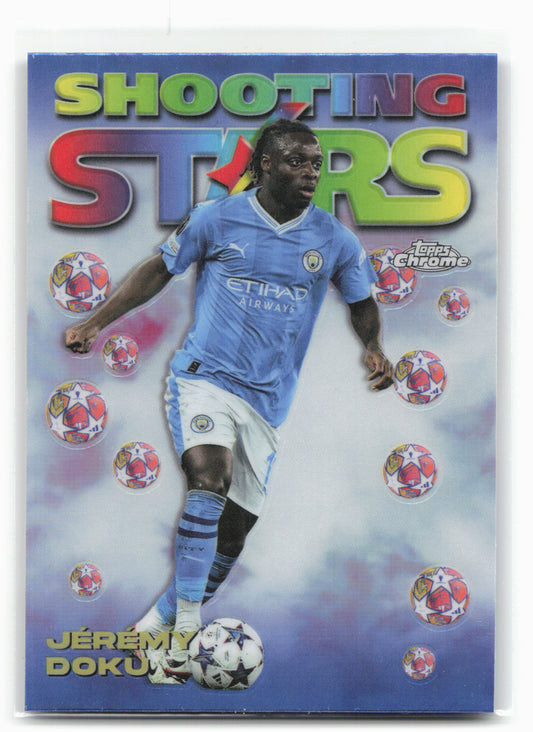 2023-24 Topps Chrome UEFA Club Competitions #98-14 Jérémy Doku 1998 Stars