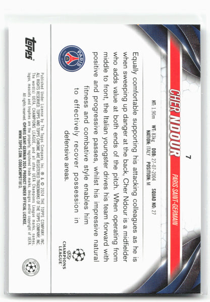 2023-24 Topps Chrome UEFA Club Competitions #7 Cher Ndour Pulsar Refractor