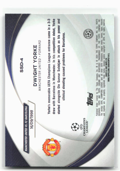 2023-24 Topps Chrome UEFA Club Competitions #SD-4 Dwight Yorke Starball Debuts