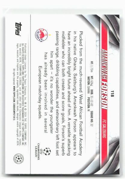 2023-24 Topps Chrome UEFA Club Competitions #118 Amankwah Forson Pulsar