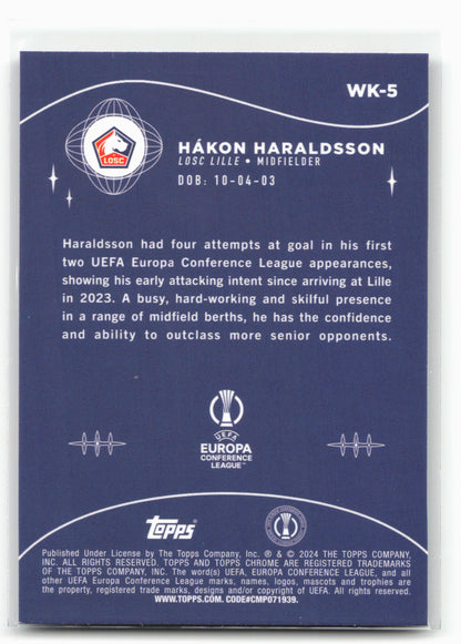 2023-24 Topps Chrome UEFA Club Competitions #WK-5 Hákon Haraldsson Wonderkids