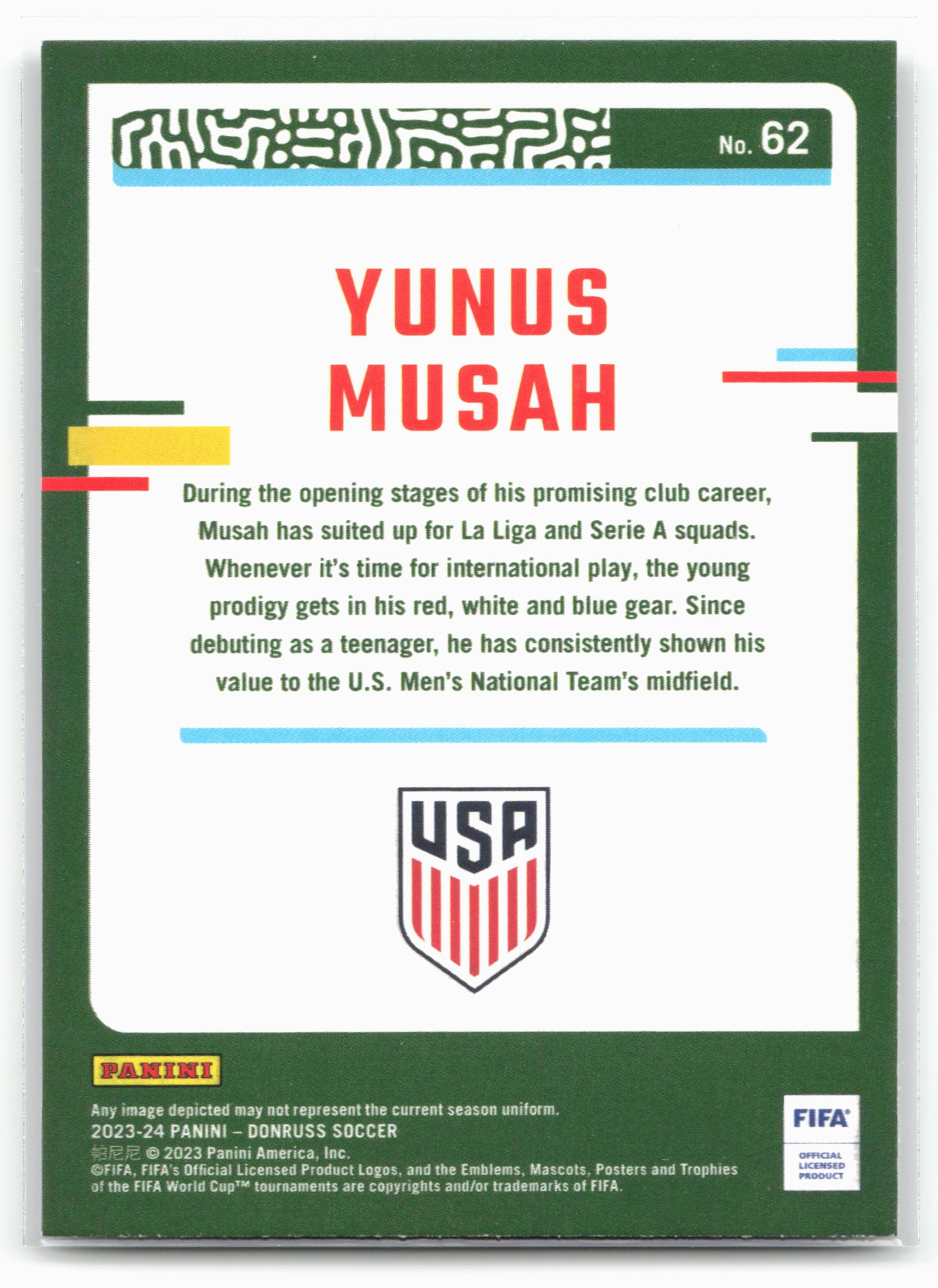 2023-24 Donruss #62 Yunus Musah Silver