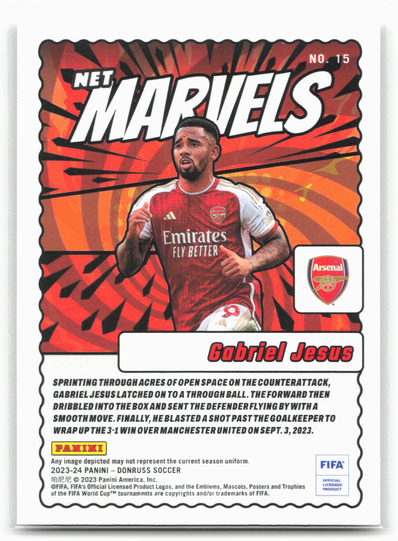 2023-24 Donruss #15 Gabriel Jesus Net Marvels