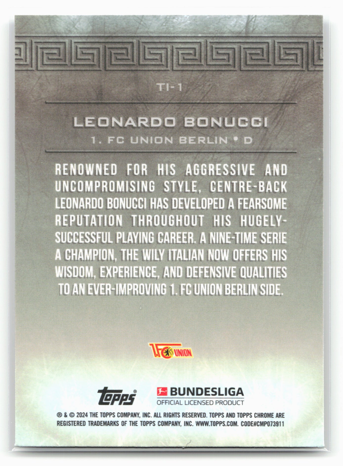 2023-24 Topps Chrome Bundesliga #TI-1 Leonardo Bonucci Titans