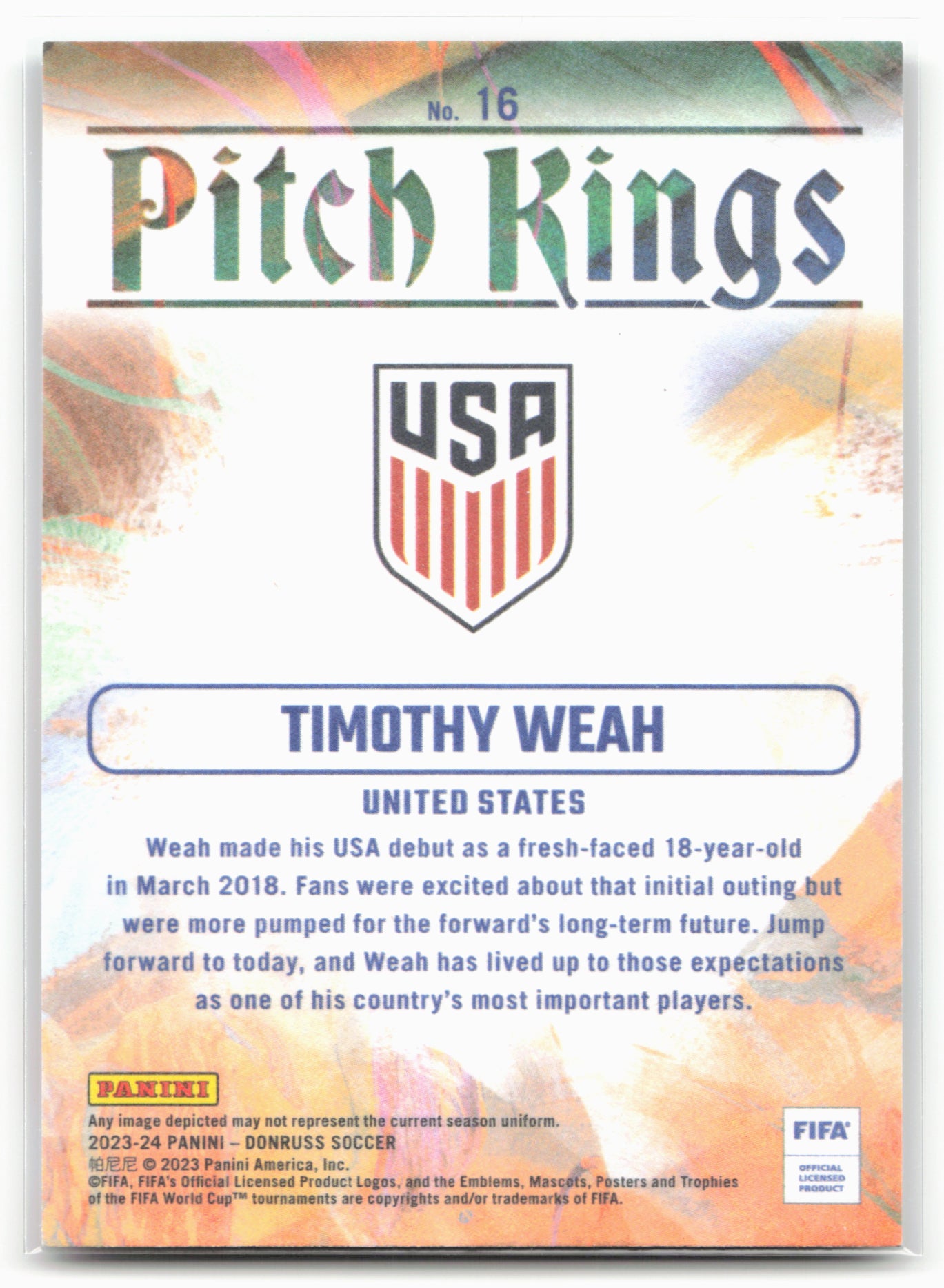 2023-24 Donruss #16 Timothy Weah Pitch Kings