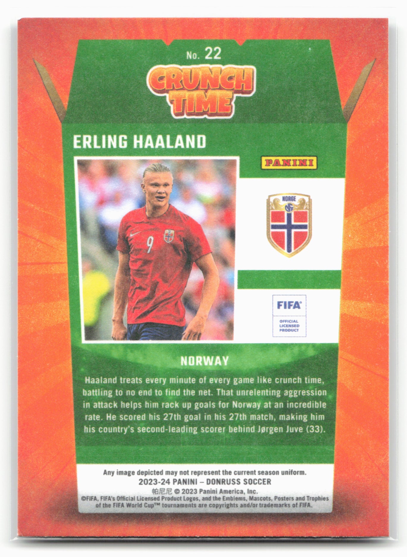 2023-24 Donruss #22 Erling Haaland Crunch Time 25997