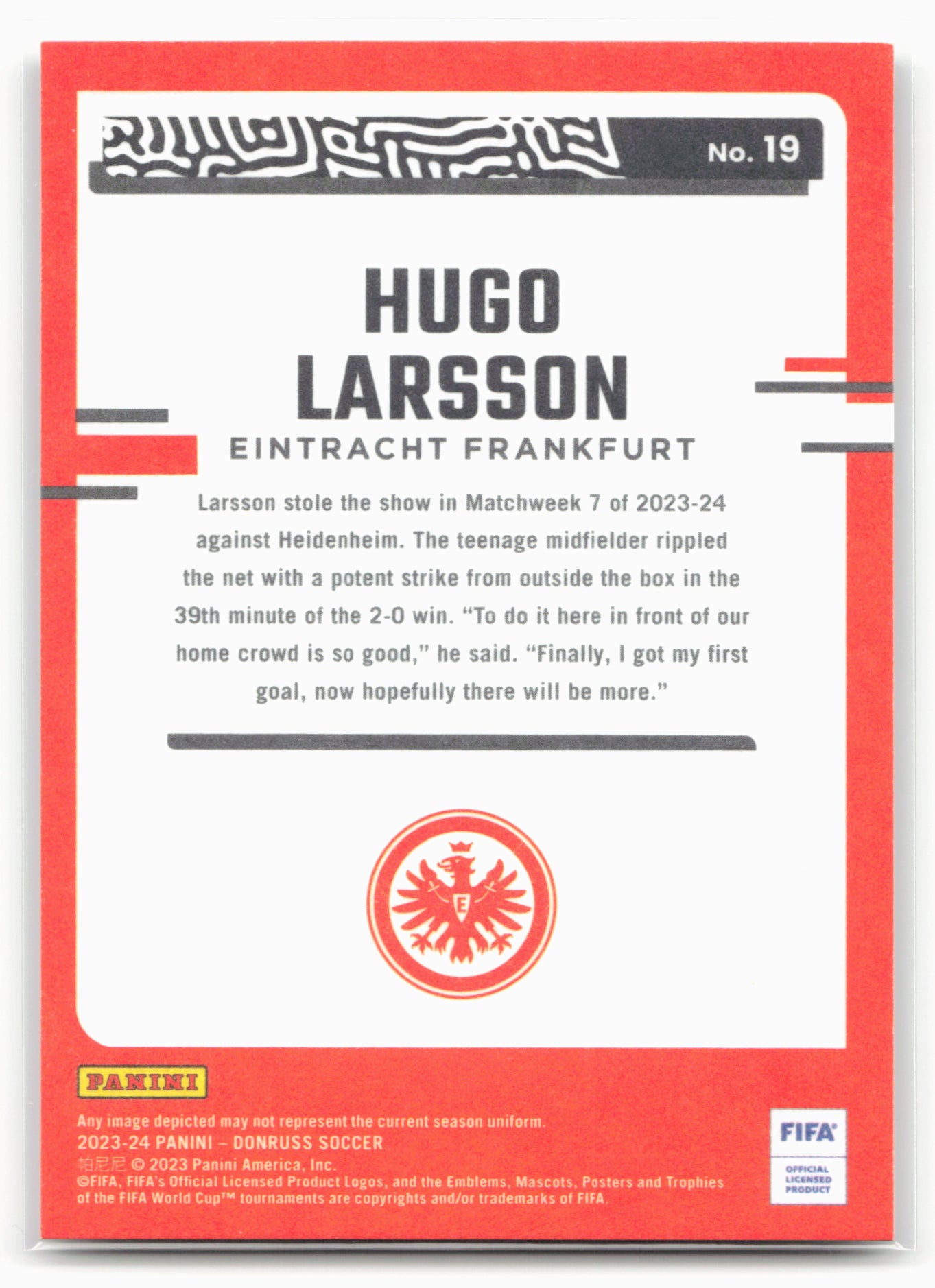 2023-24 Donruss #19 Hugo Larsson The Rookies Silver