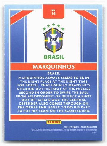 
2021-22 Donruss #16 Marquinhos Craftsmen Press Proof
