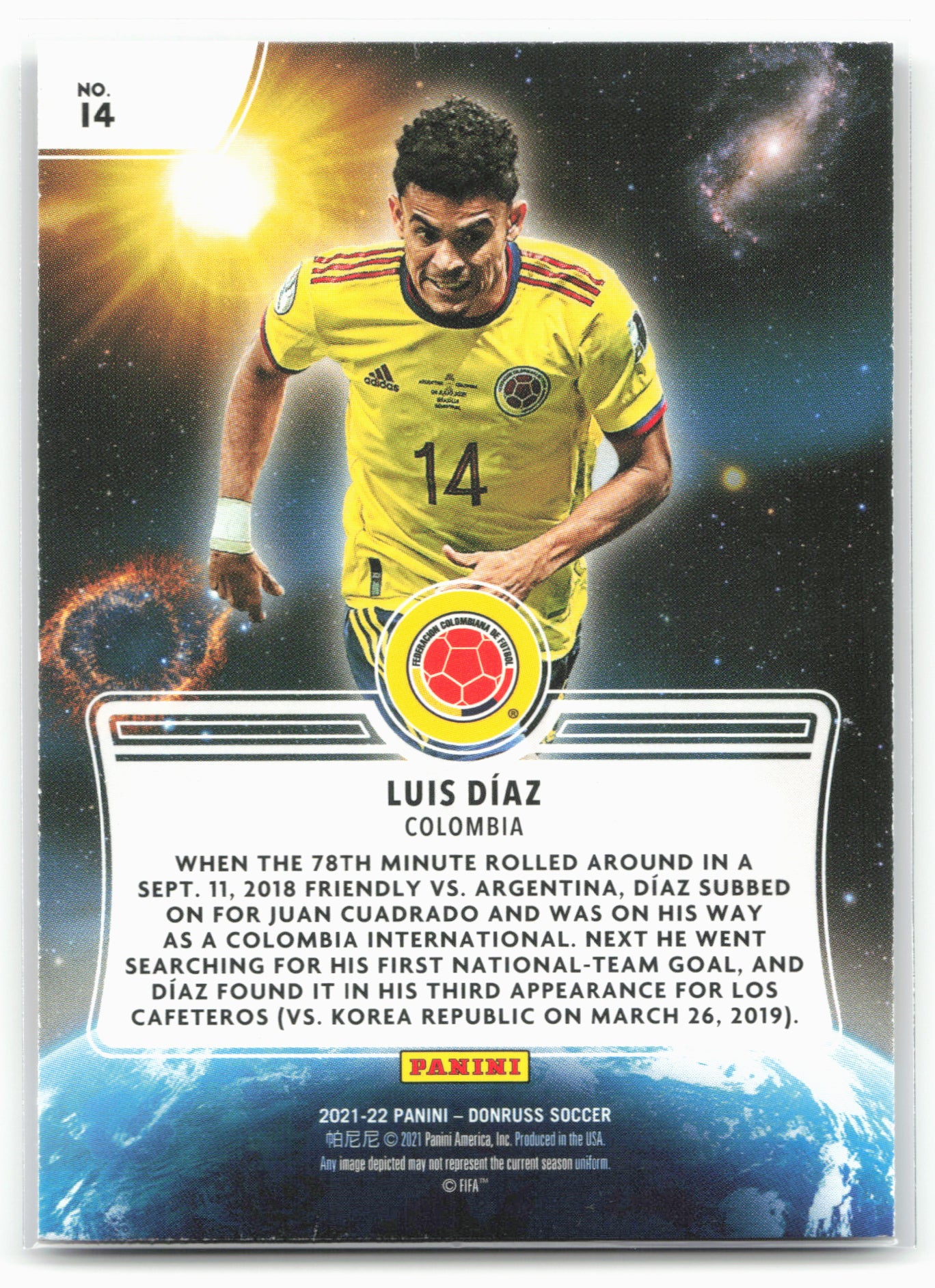 2021-22 Donruss #14 Luis Diaz Zero Gravity Press Proof