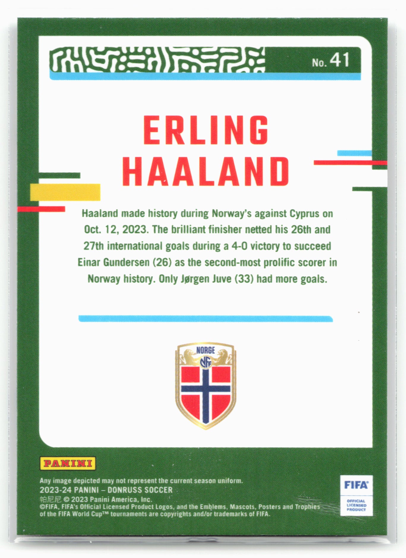 2023-24 Donruss #41 Erling Haaland Optic