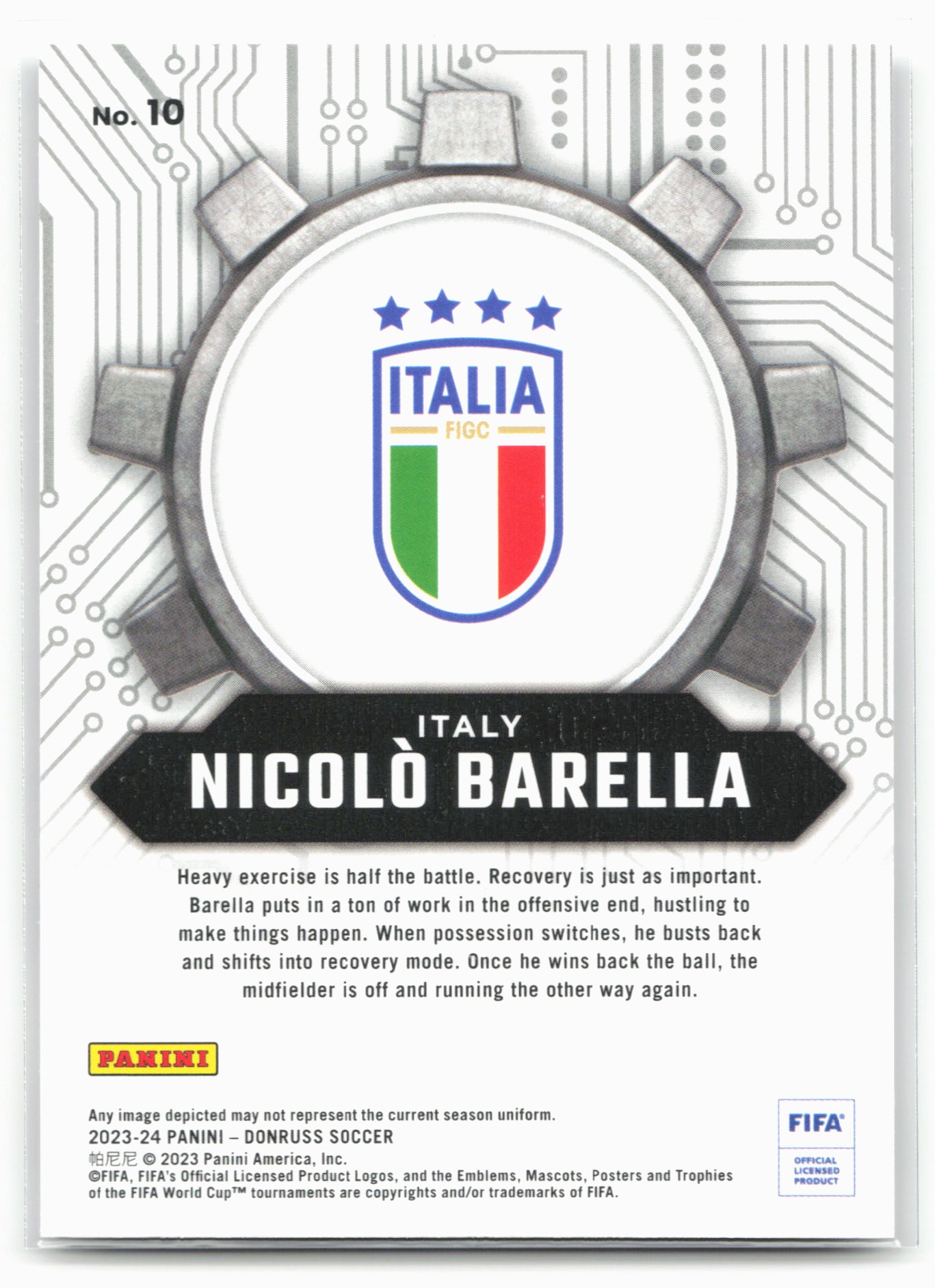 2023-24 Donruss #10 Nicolo Barella Craftsmen