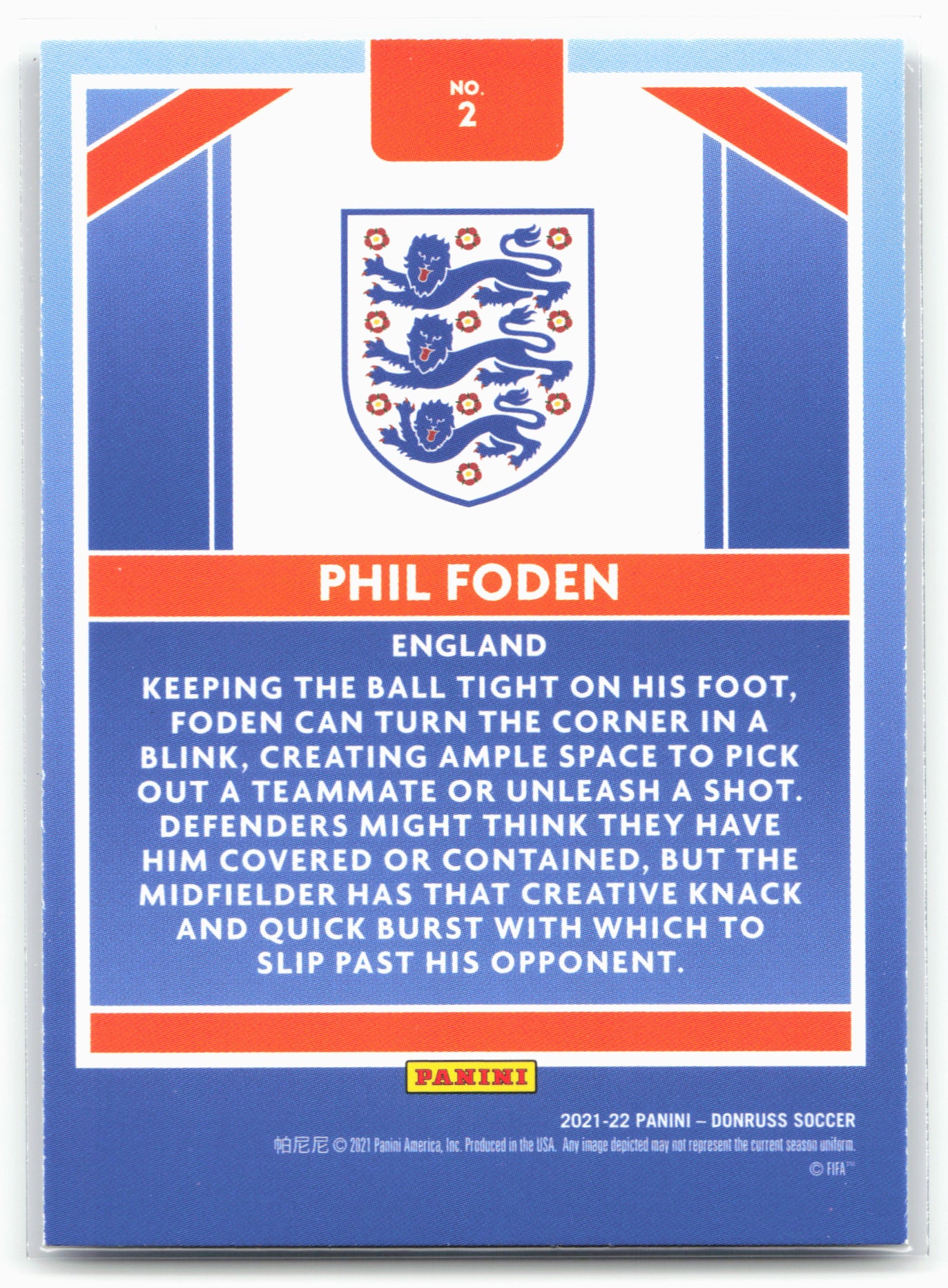2021-22 Donruss #2 Phil Foden Craftsmen Press Proof