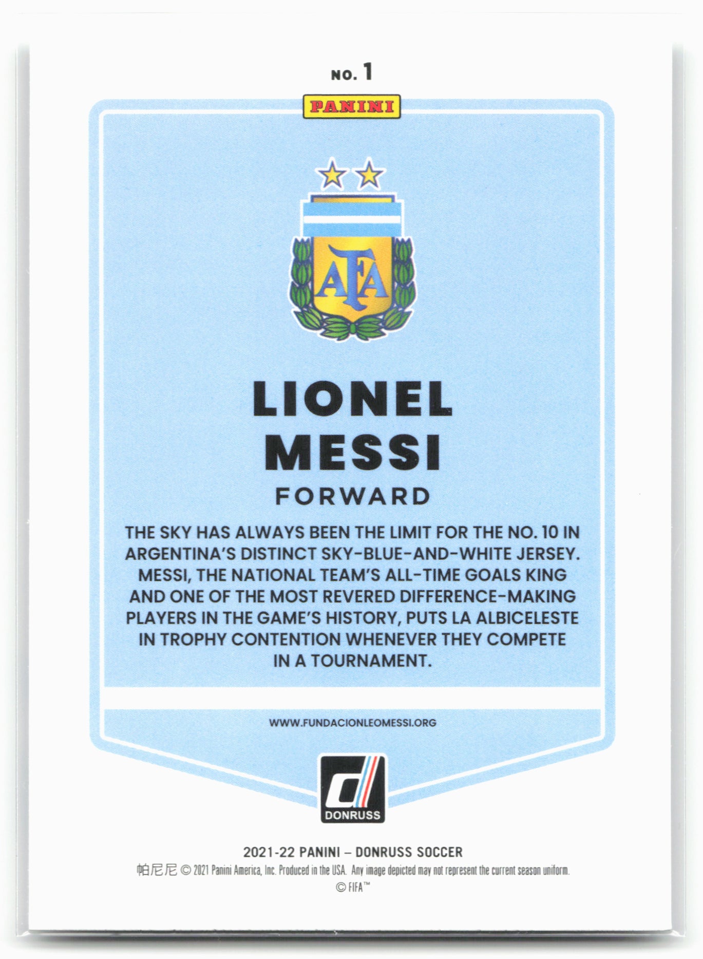 2021-22 Donruss #1 Lionel Messi