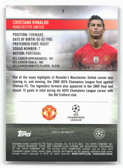 2023-24 Stadium Club Chrome UEFA Champions League #7 Cristiano Ronaldo