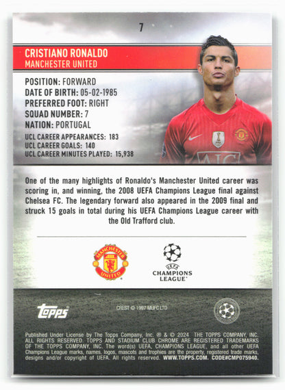 2023-24 Stadium Club Chrome UEFA Champions League #7 Cristiano Ronaldo 26047
