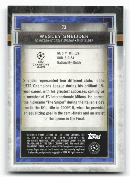 2020-21 Topps Museum Collection UEFA Champions League #73 Wesley Sneijder