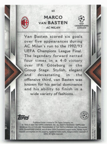 2022-23 Topps Museum Collection UEFA Champions League #65 Marco van Basten
