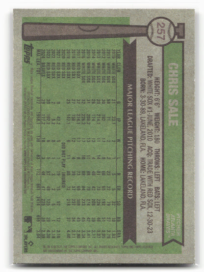 2025 Topps Heritage #257 Chris Sale Red Border