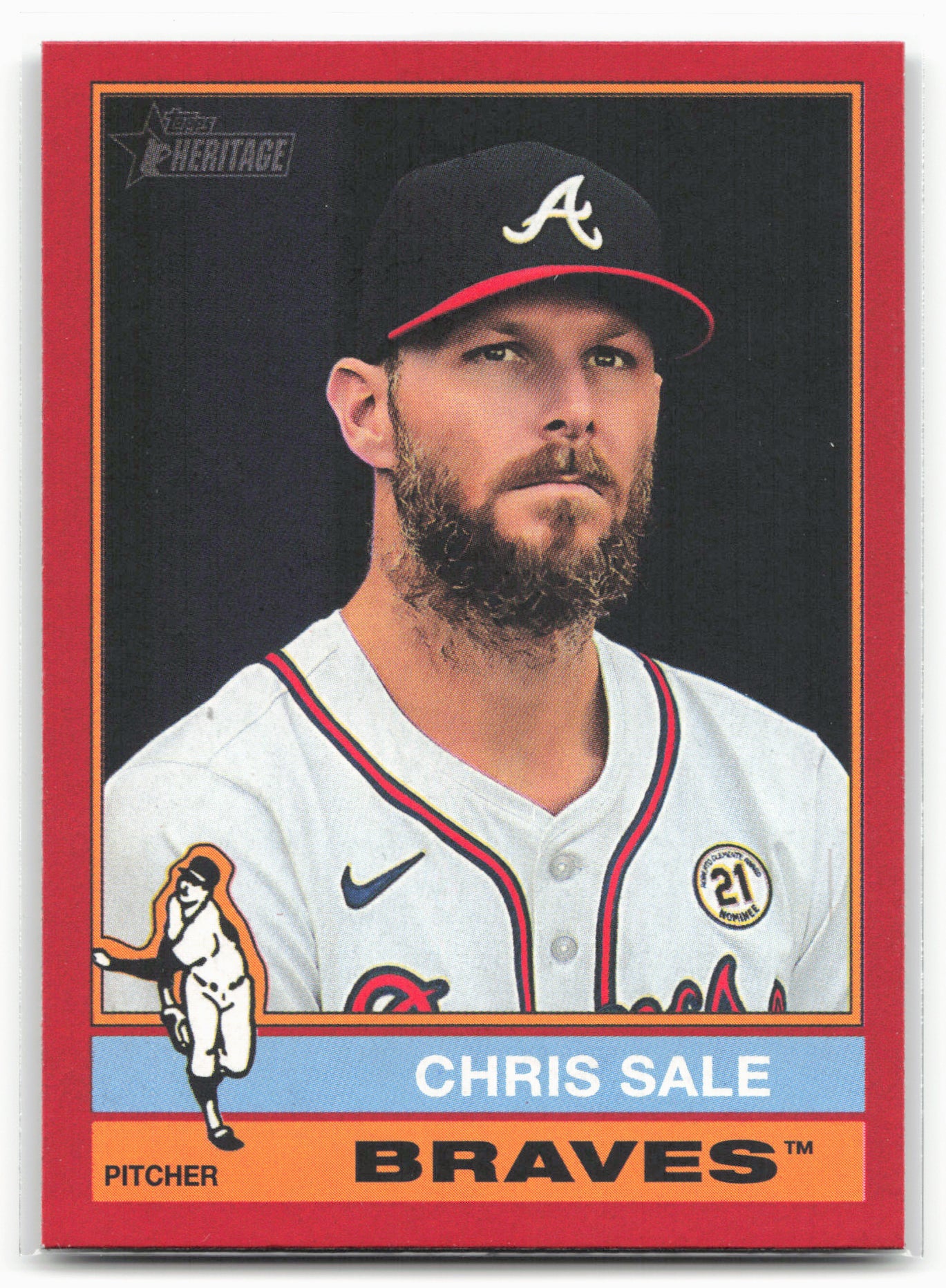 2025 Topps Heritage #257 Chris Sale Red Border