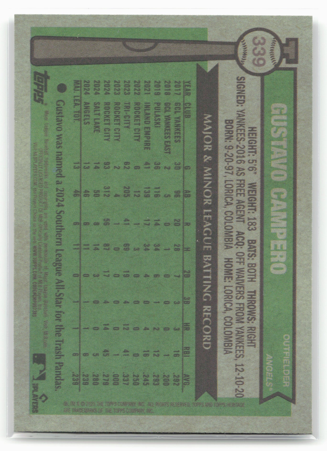 2025 Topps Heritage #339 Gustavo Campero Chrome Silver Sparkle Refractor