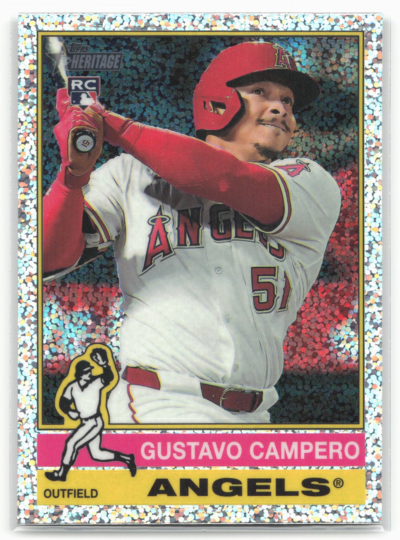 2025 Topps Heritage #339 Gustavo Campero Chrome Silver Sparkle Refractor