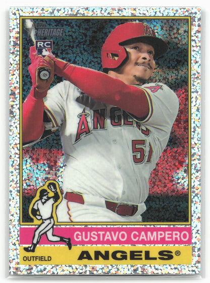 2025 Topps Heritage #339 Gustavo Campero Chrome Silver Sparkle Refractor