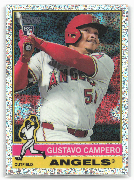 2025 Topps Heritage #339 Gustavo Campero Chrome Silver Sparkle Refractor