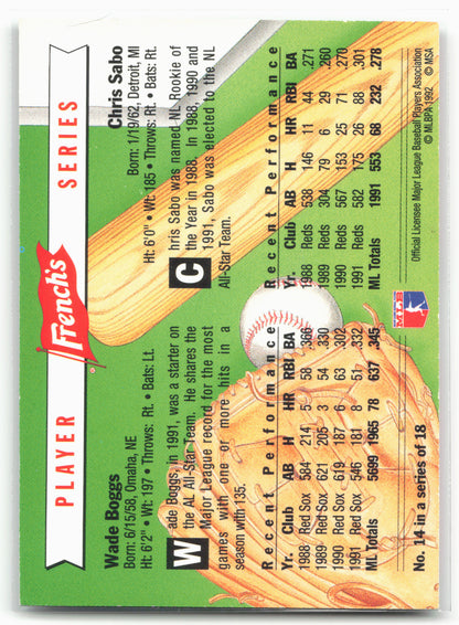 1992 French's #14 Wade Boggs / Chris Sabo