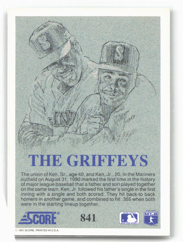 1991 Score #841 The Griffeys