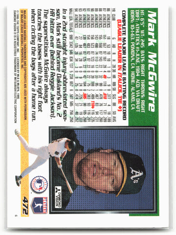 1995 Topps #472 Mark McGwire