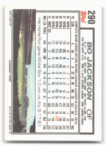 
1992 Topps #290 Bo Jackson