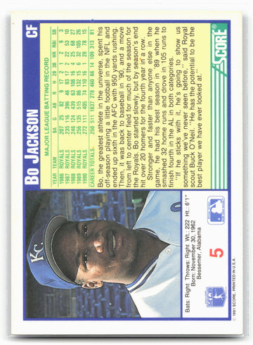 1991 Score #5 Bo Jackson