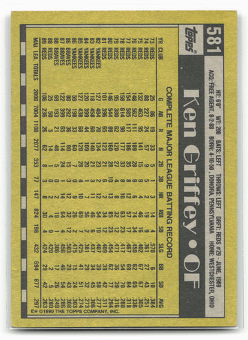 1990 Topps #581 Ken Griffey