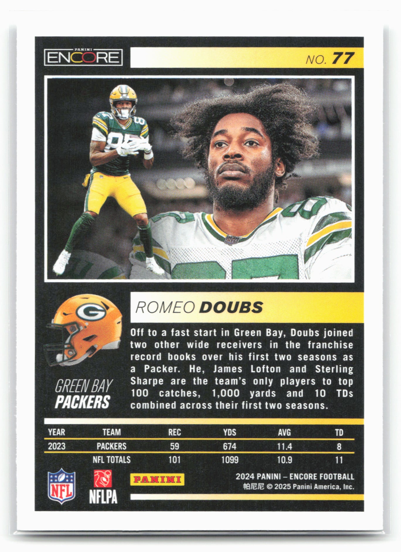 2024 Panini Encore #77 Romeo Doubs