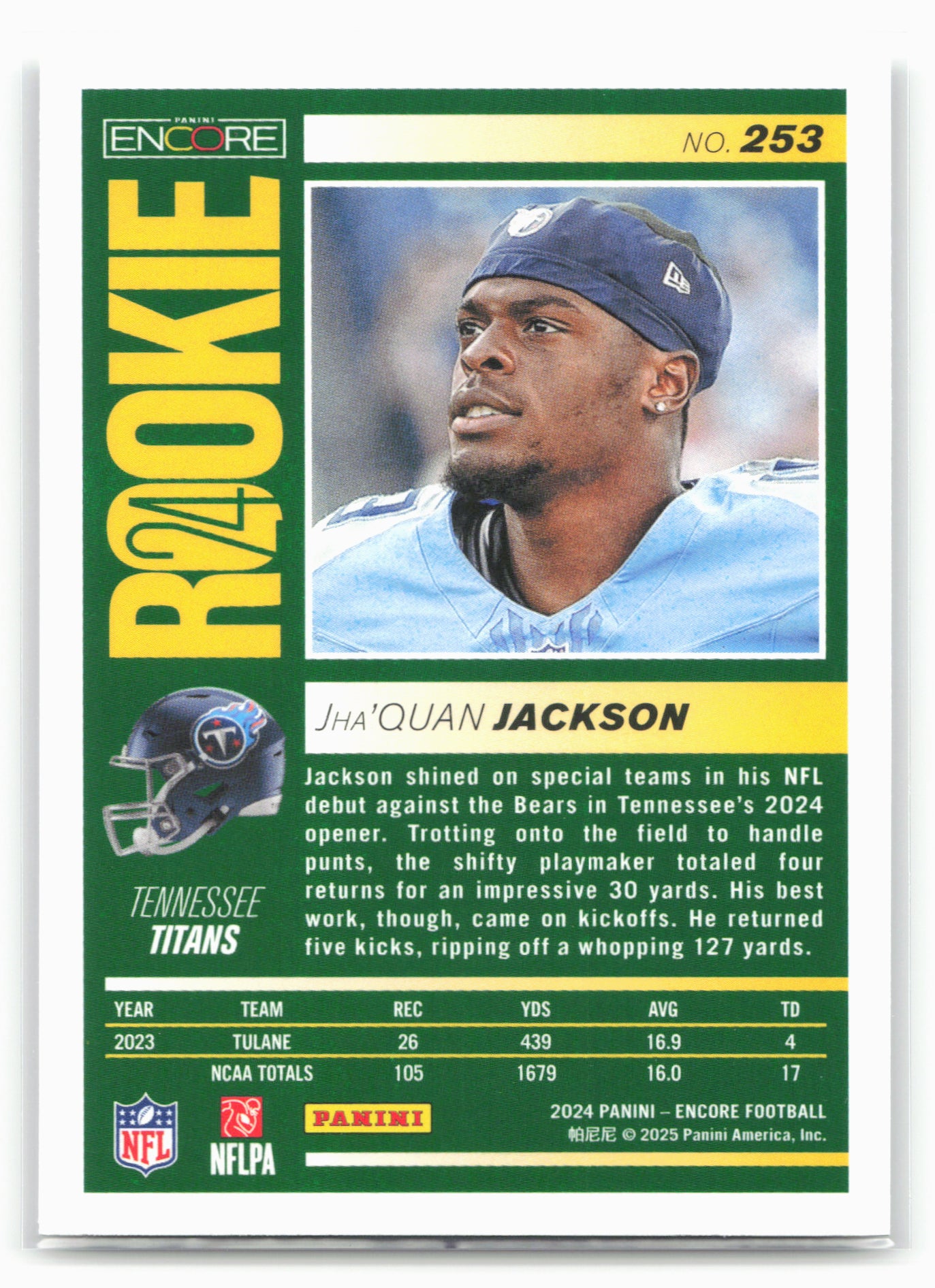 2024 Panini Encore #253 Jha'Quan Jackson