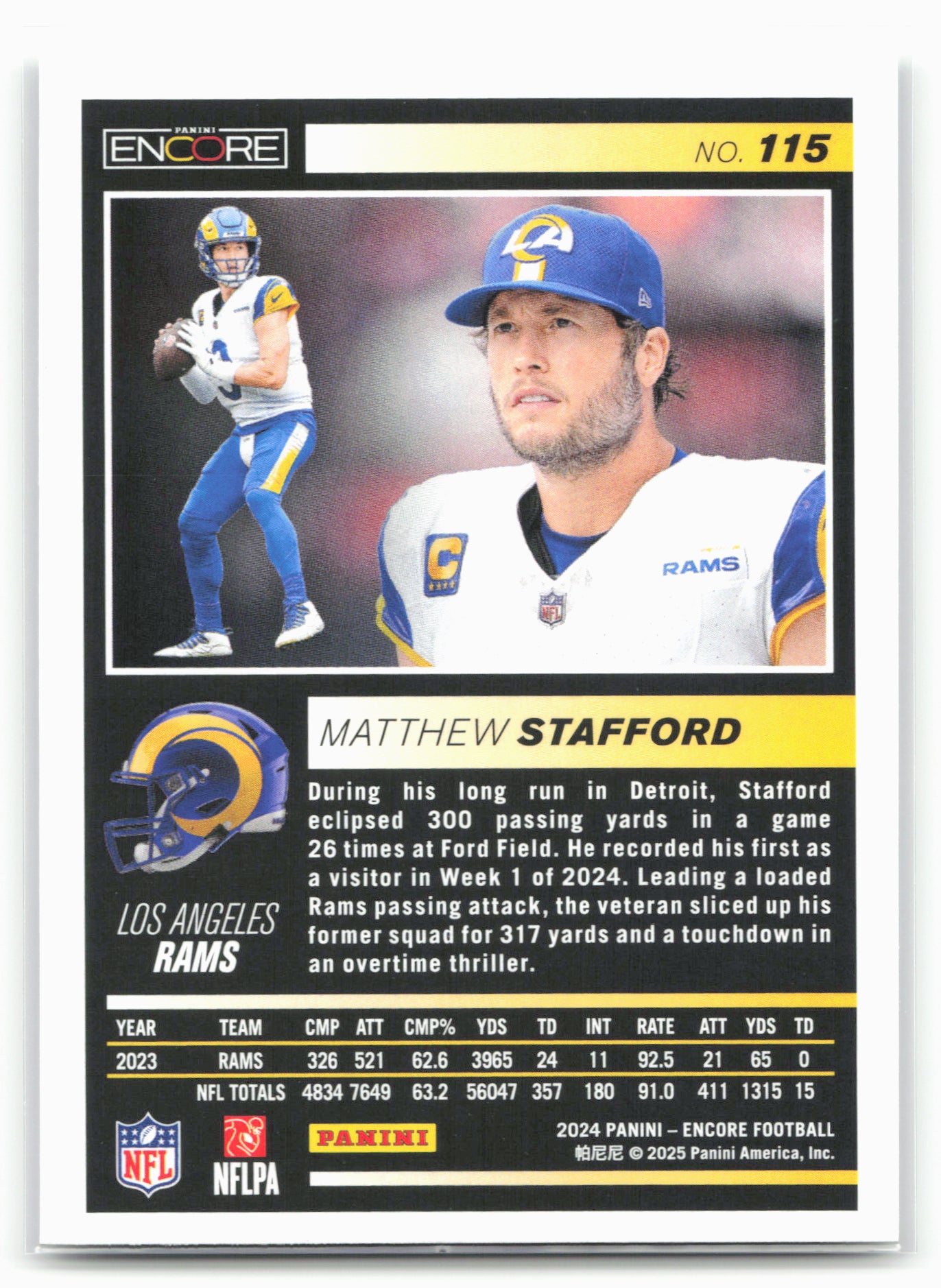 2024 Panini Encore #115 Matthew Stafford