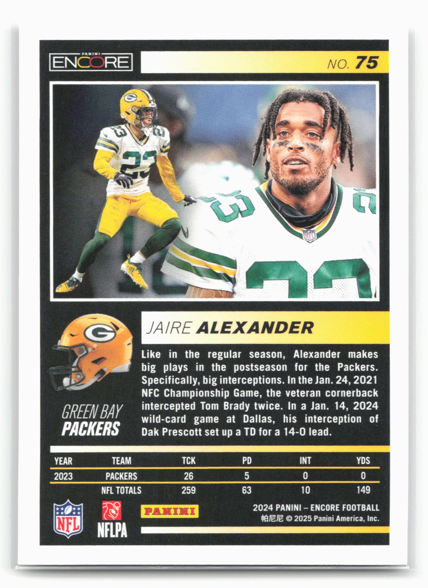 2024 Panini Encore #75 Jaire Alexander
