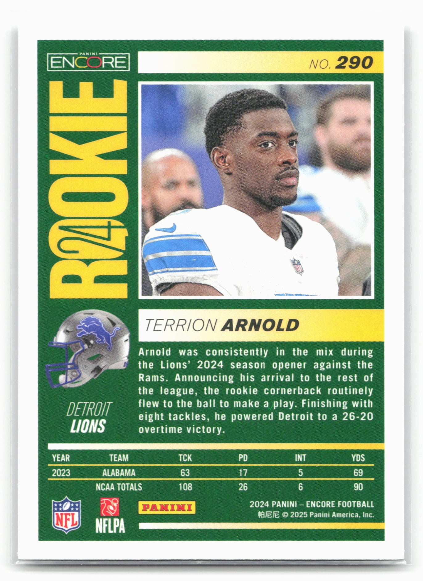 2024 Panini Encore #290 Terrion Arnold