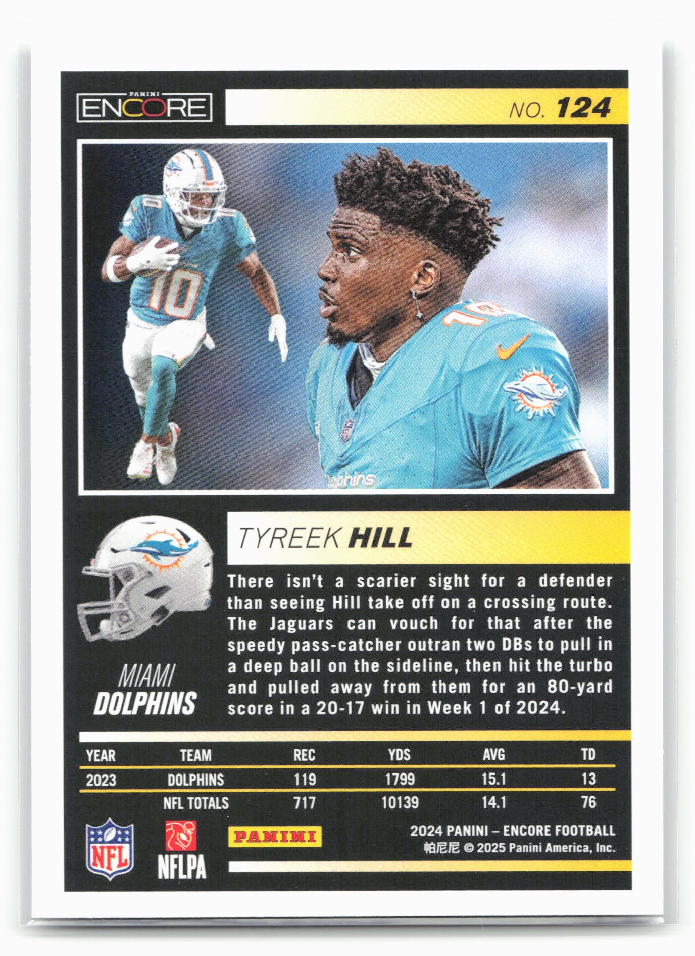2024 Panini Encore #124 Tyreek Hill