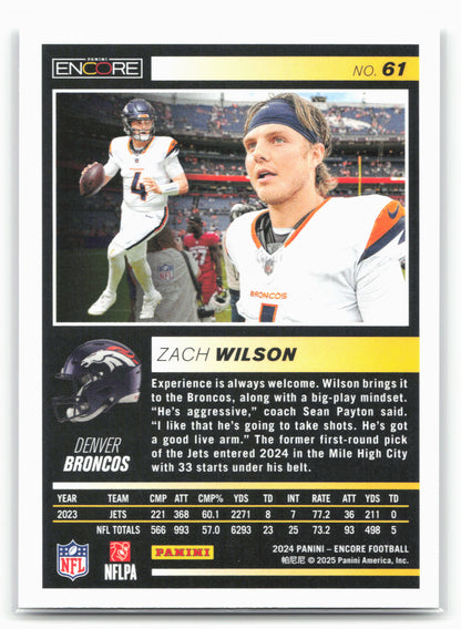 2024 Panini Encore #61 Zach Wilson