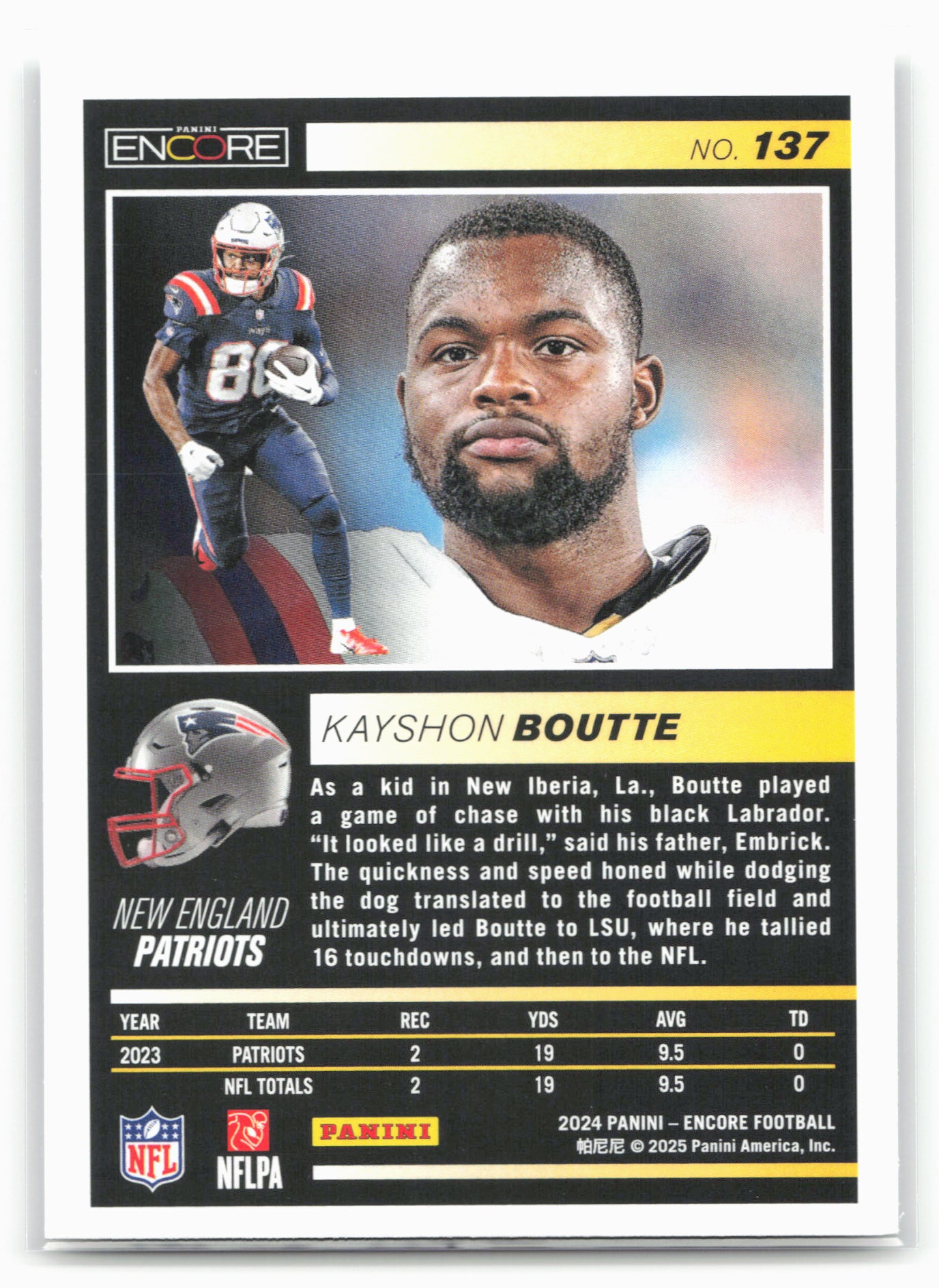 2024 Panini Encore #137 Kayshon Boutte