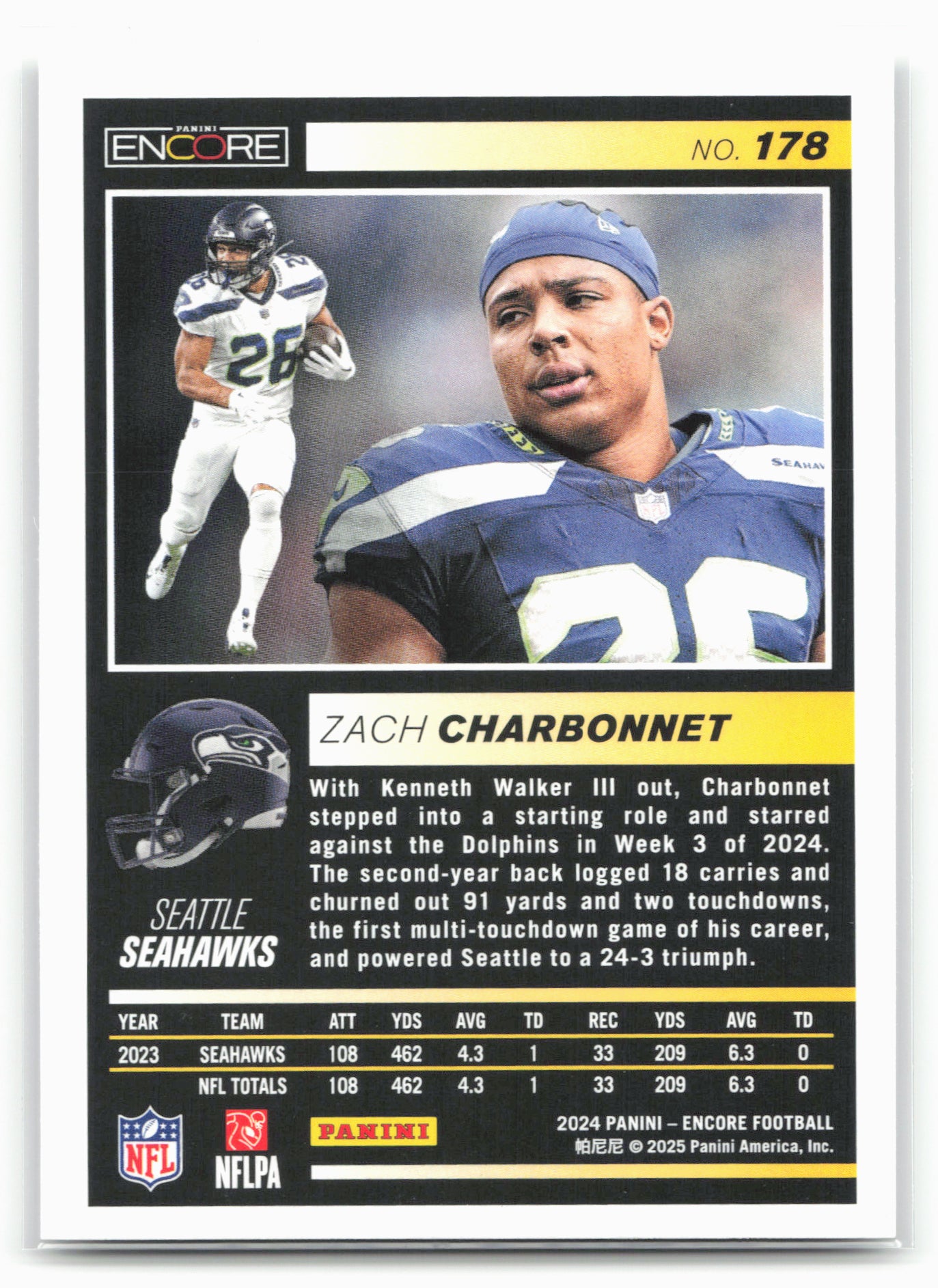 2024 Panini Encore #178 Zach Charbonnet