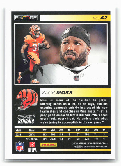 2024 Panini Encore #42 Zack Moss