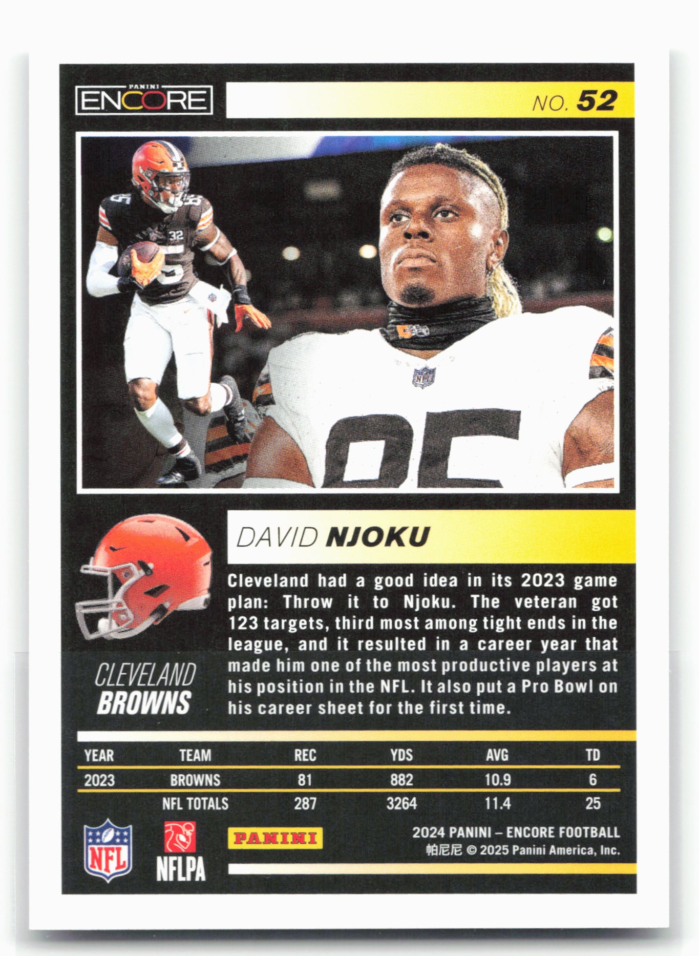 2024 Panini Encore #52 David Njoku