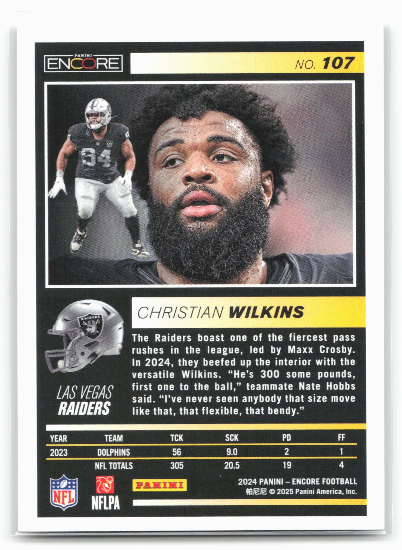 2024 Panini Encore #107 Christian Wilkins