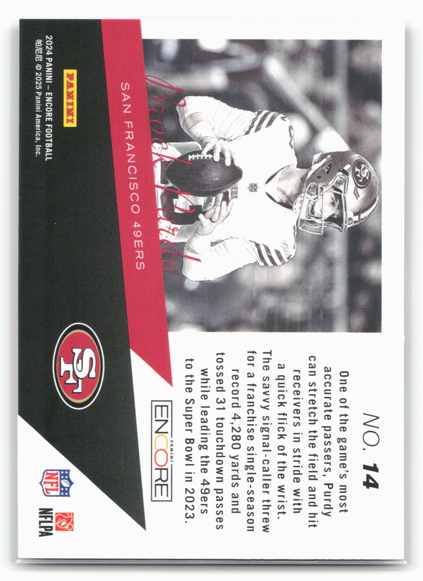 2024 Panini Encore #14 Brock Purdy The Future is Now
