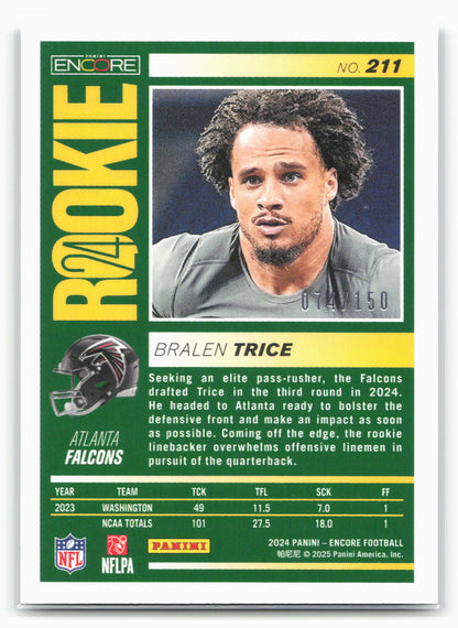 2024 Panini Encore #211 Bralen Trice Silver #/150