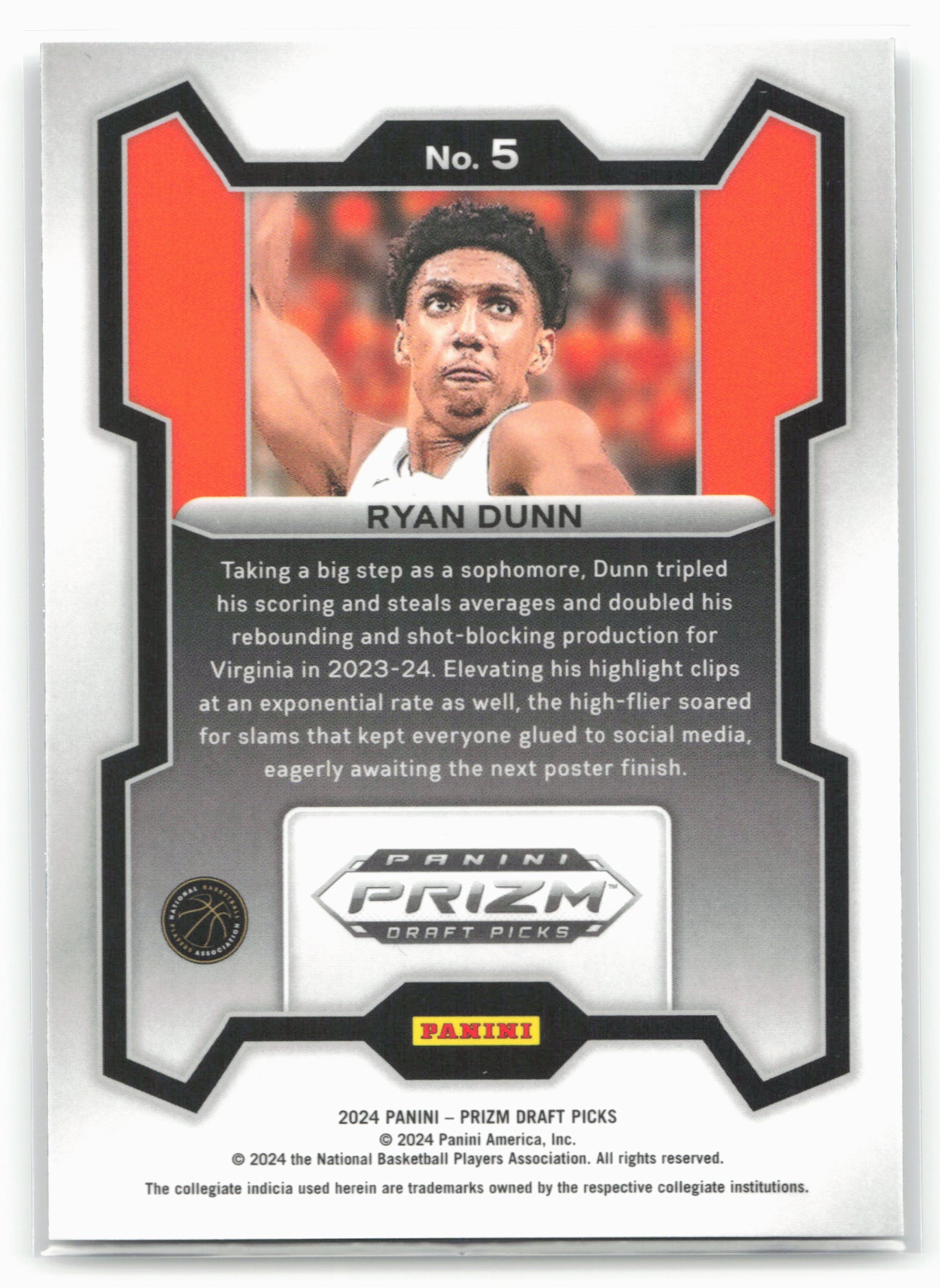 2024 Panini Prizm Draft Picks #5 Ryan Dunn 26168