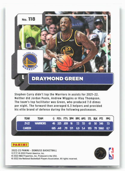 2022-23 Donruss #118 Draymond Green Holo Laser Green